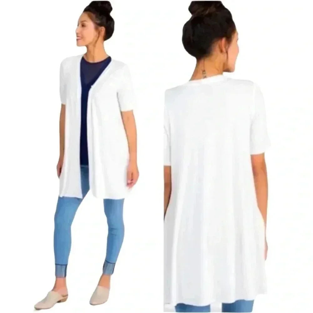 Agnes and Dora Limitless Button Tunic, Side Seam Pockets Ivory